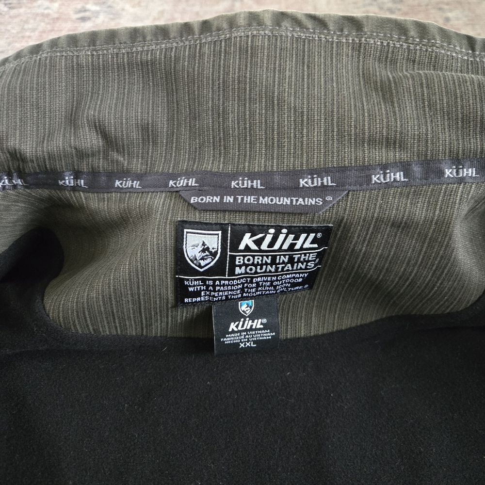 Kuhl Burr Jacket Mens XXL Gray Olive Green Zip-up Waxed Canvas Gunmetal Sty 1052 - Picture 9 of 13